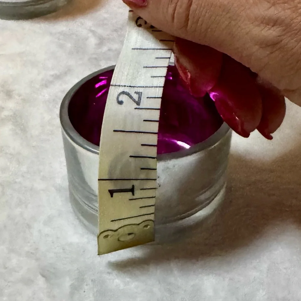 Crate & Barrel Pink and Silver Candle Holder Set